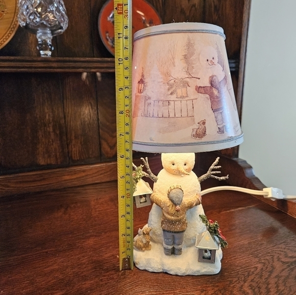 Pat Richter Homestead workshop Snowman love table lamp . - Picture 11 of 16